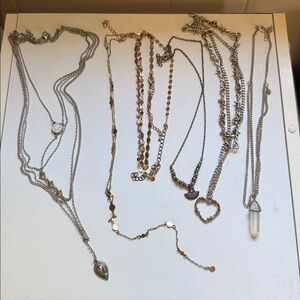 Assorted Silver and Gold Tone Necklaces women’s jewelry lot bundle
